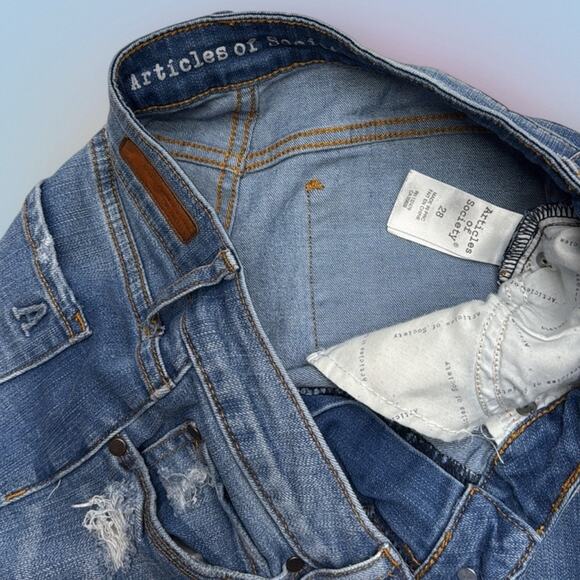 ARTICLES OF SOCIETY Women’s 28 Distressed Skinny Ankle Blue Jeans - Picture 3 of 4